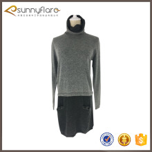 Fashion design cashmere wool high neck sweater for women